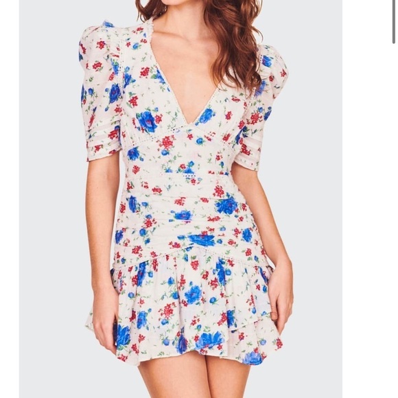 LOVESHACKFANCY ARLO MINI DRESS Blue Notte - Picture 4 of 11